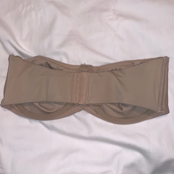 USED 36D Tan Padless Strapless Bra with Underwire - Picture 2 of 5